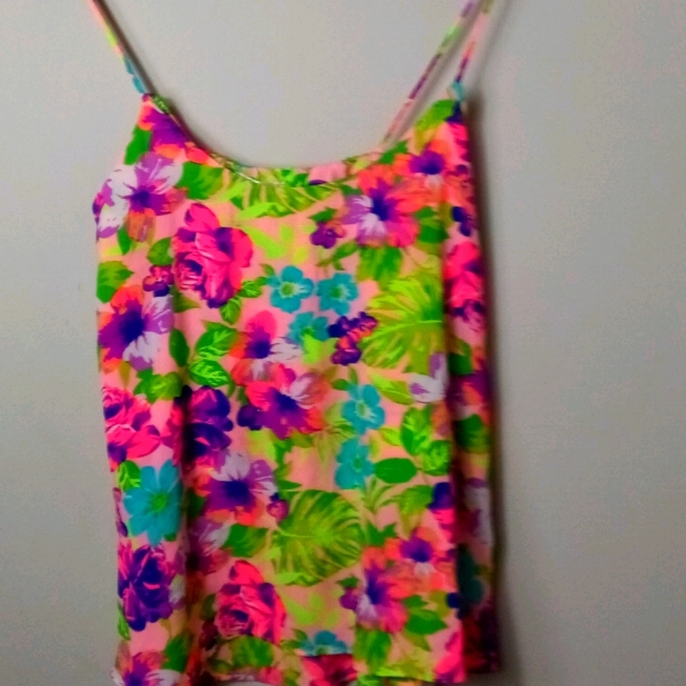 Nymphe S Sexy Pink Purple Lime Cami Top
